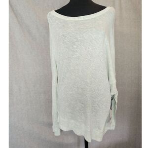 Dex Sz L Light Green Batwing Knit Top Lightweight Oversized Boho Minimalist NWT